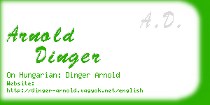 arnold dinger business card